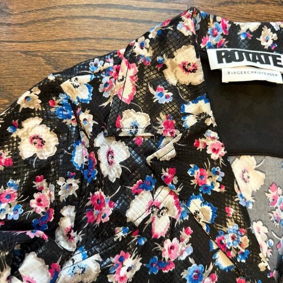 ROTATE Birger Christensen Size 2 Jojo Floral Print Midi Shirtdress - Picture 3 of 12